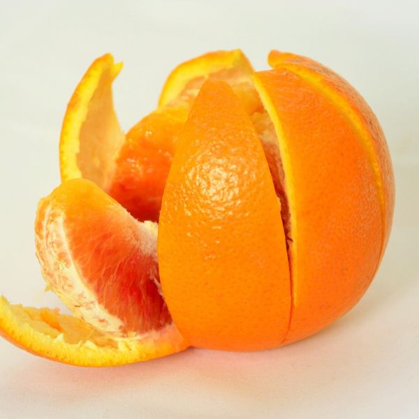 half peeled orange image